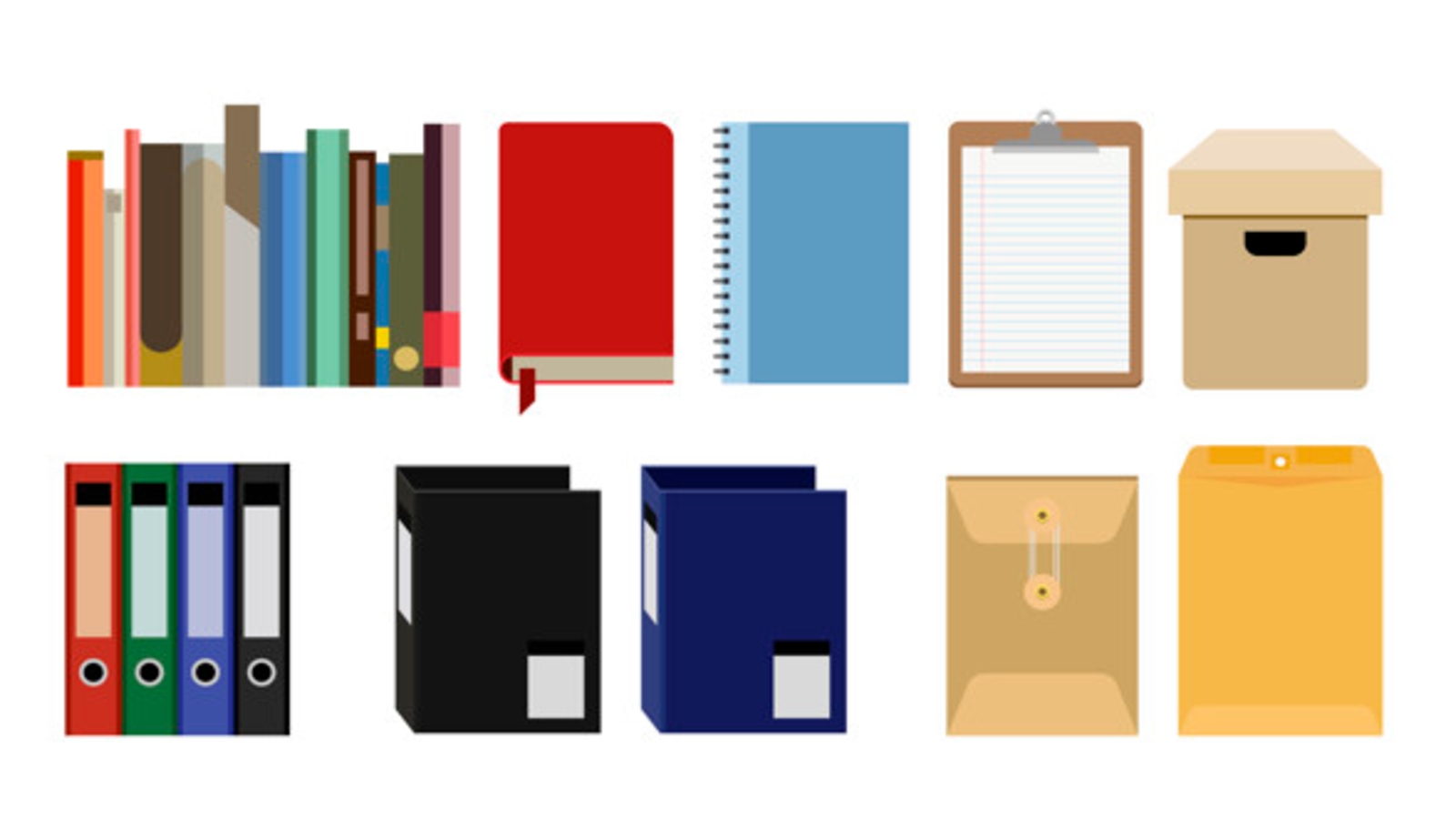 illustration of a collection of office files