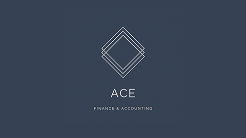 ACE Finance logo on blue bakground