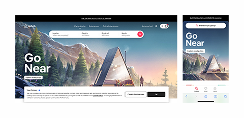 Desktop and mobile versions of airbnb