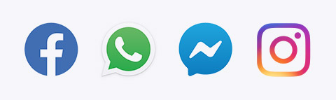 4 logo examples- facebook, whatsapp, instagram and messenger