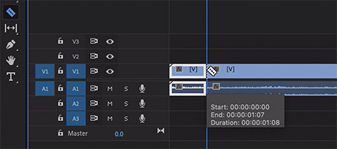 Razor tool cutting timeline