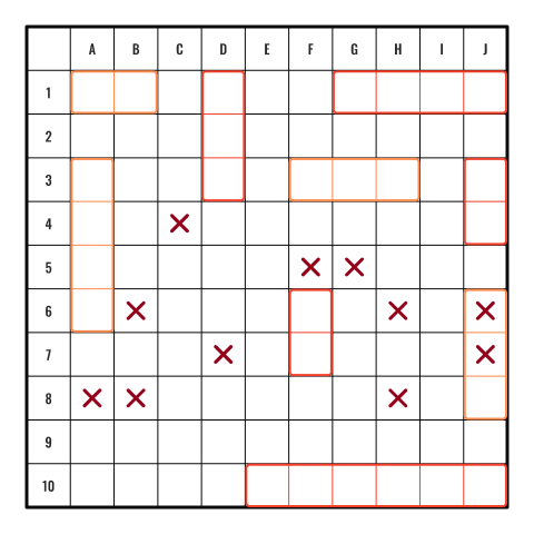 An example of Battleship's board