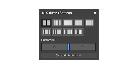 Column settings