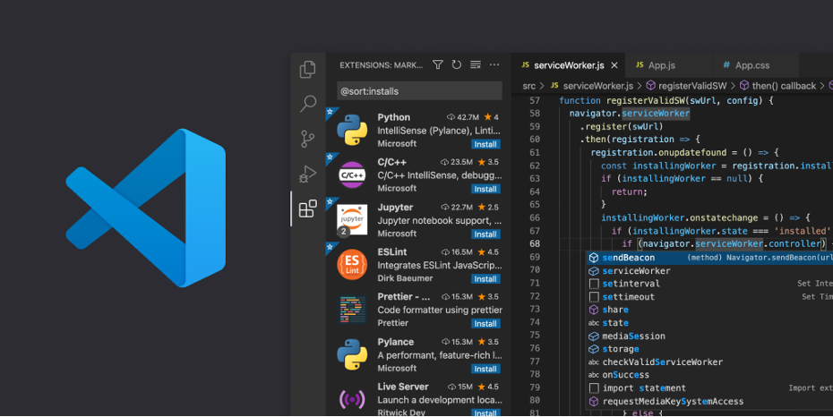 Visual Studio Code landing page