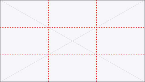 Diagram showing rue of thirds